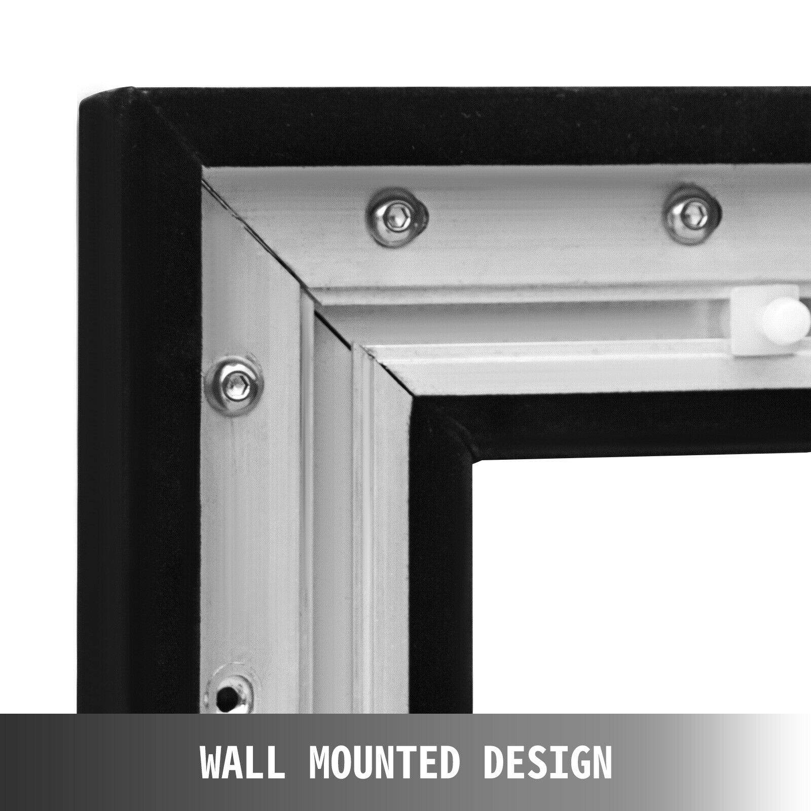 135" Aluminum Fixed Frame 16:9 Projector Screen Velvet Matte White Home Theater