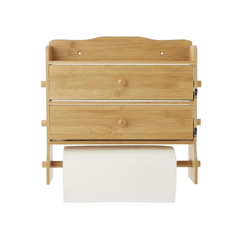 Mind Reader Bamboo Wall Mount Paper Towel Holder, Brown