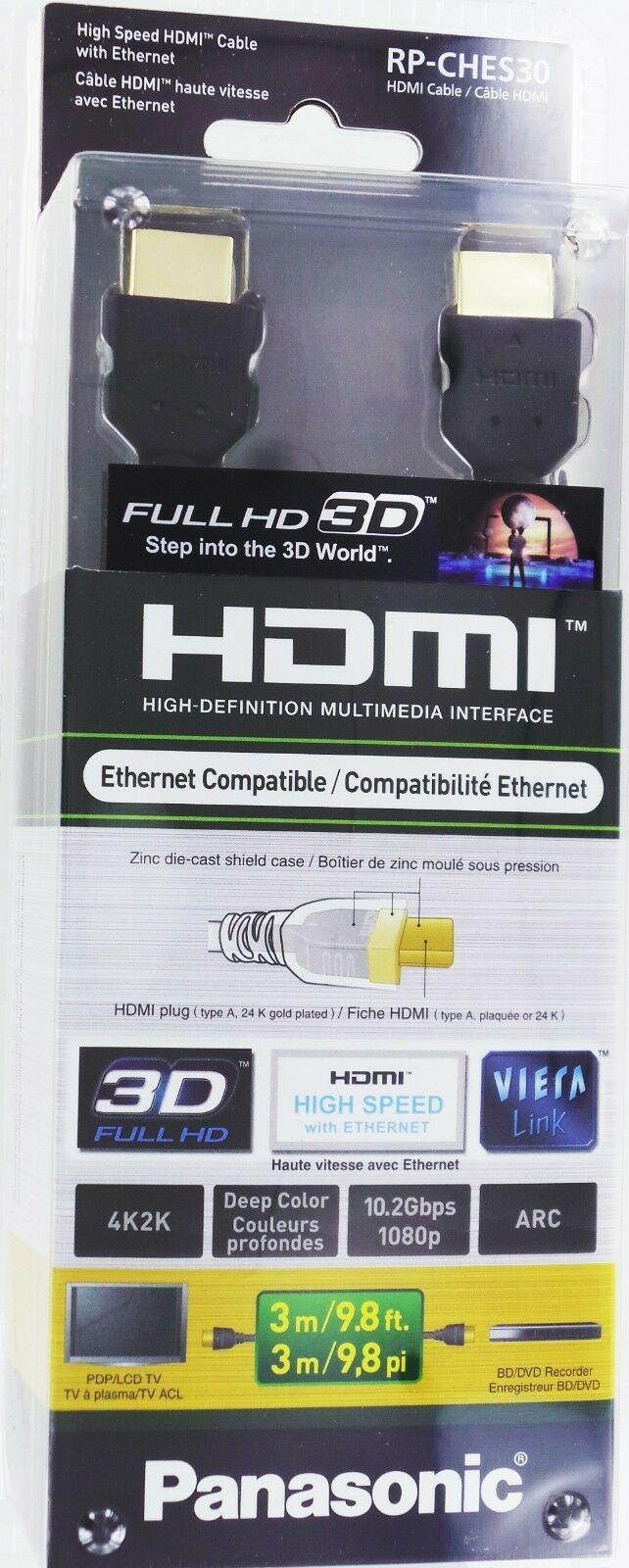 Panasonic RP-CHES30 9.8 F High Speed HDMI Cable 10.2 Gbps 4K 2K 3D Full HD 1080P