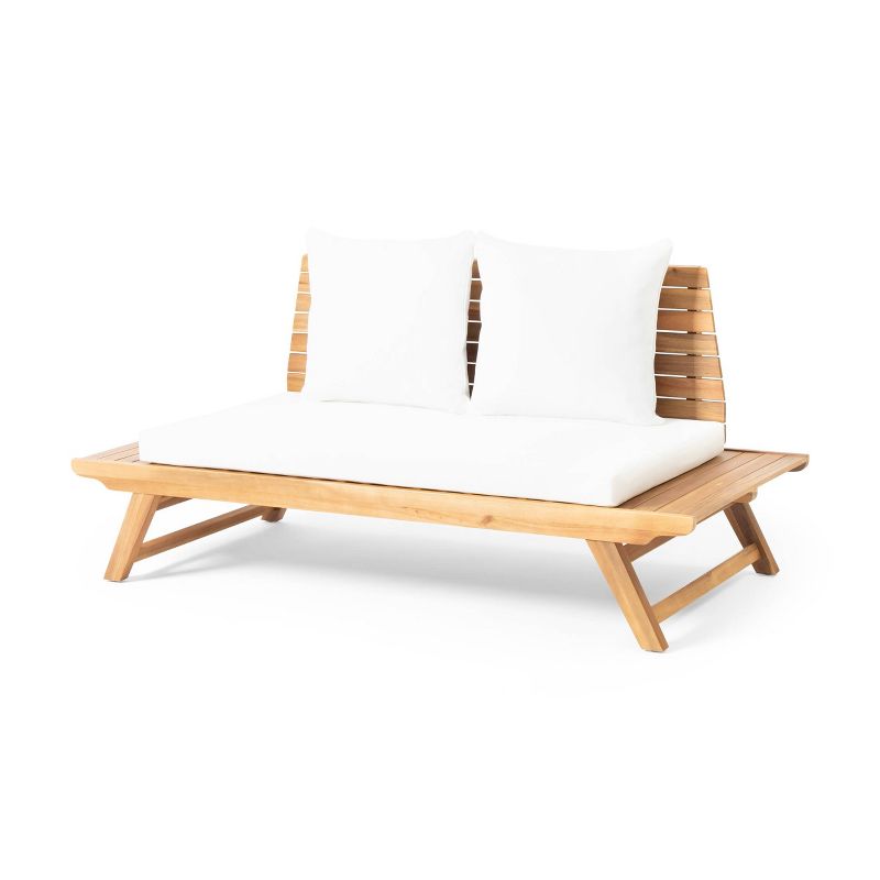 Sedona Wooden Loveseat - Teak/White - Christopher Knight Home