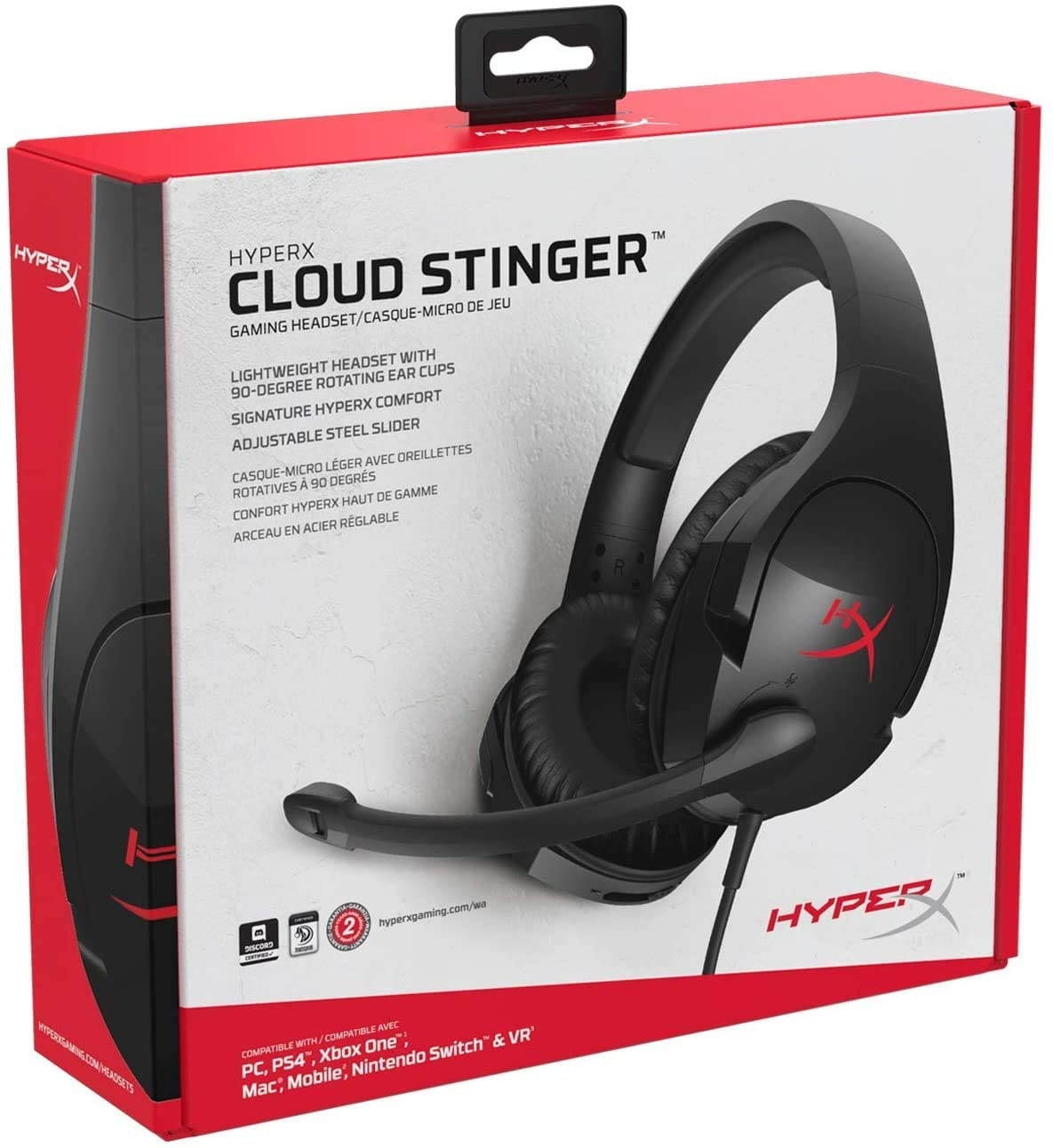 HyperX Cloud Stinger - Gaming Headset &ndash; Comfortable HyperX Signature Memory Foam, Swivel to Mute Noise-Cancellation Microphone, Compatible with PC, Xbox One, PS4, Nintendo Switch, and Mobile Devices