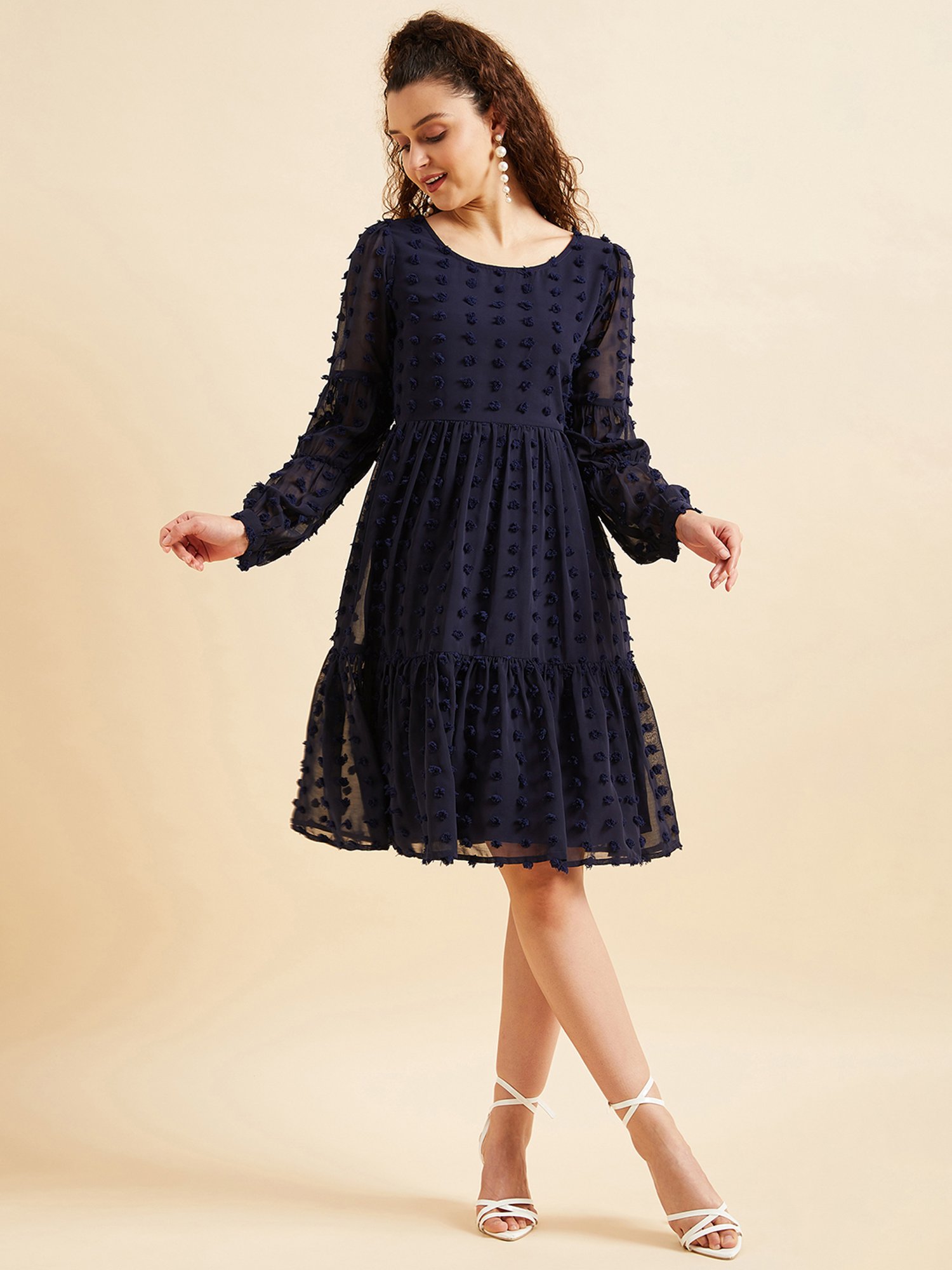 PANIT Navy Self Design Ethnic Dress