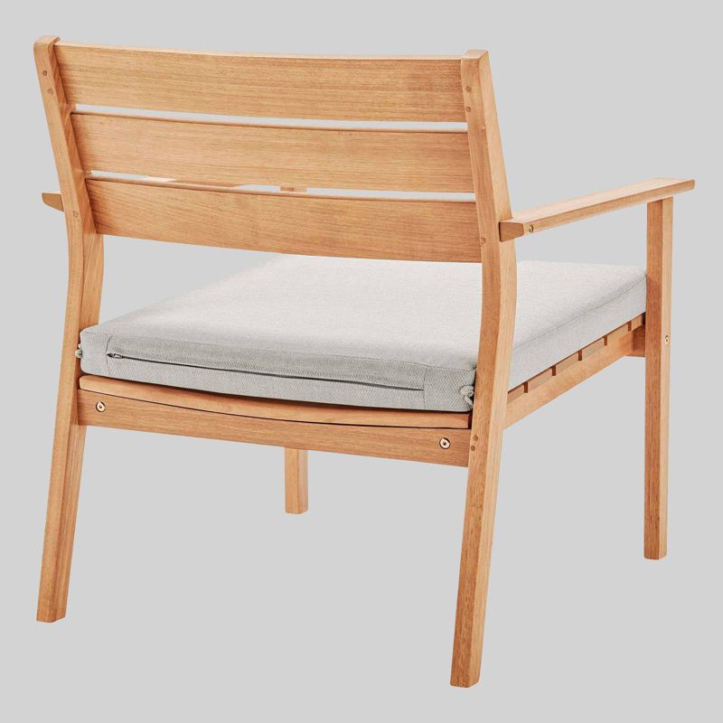 2pc Breton Outdoor Patio Ash Wood Armchair Natural Taupe - Modway