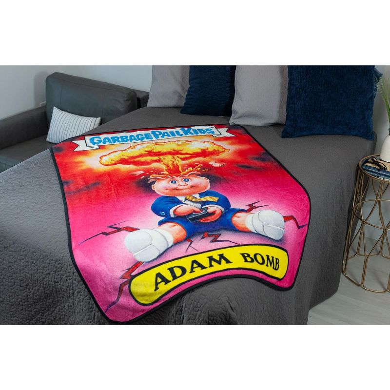 Just Funky Garbage Pail Kids Adam Bomb Large Fleece Throw Blanket | 60 x 45 Inches
