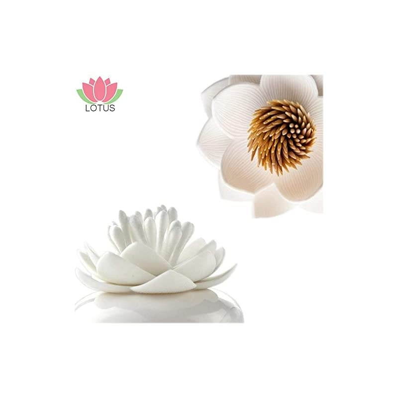 Q-Tips Holder Cotton Swab Organizer Lotus Shape Swab Cosmetic Storage Toothpick Container Bathroom Decor, White