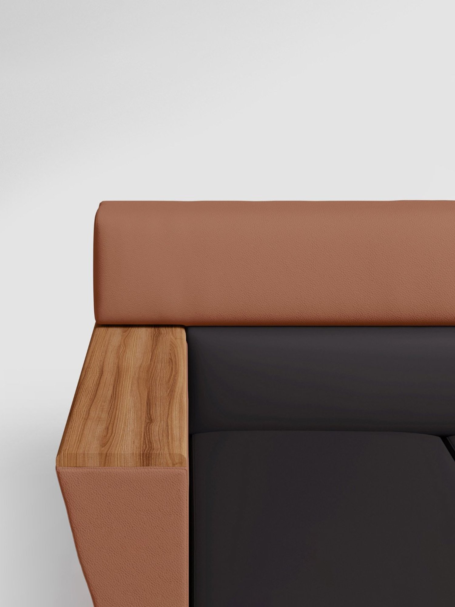 Durian Berry Black Premium Leatherette 2 Seater Sofa