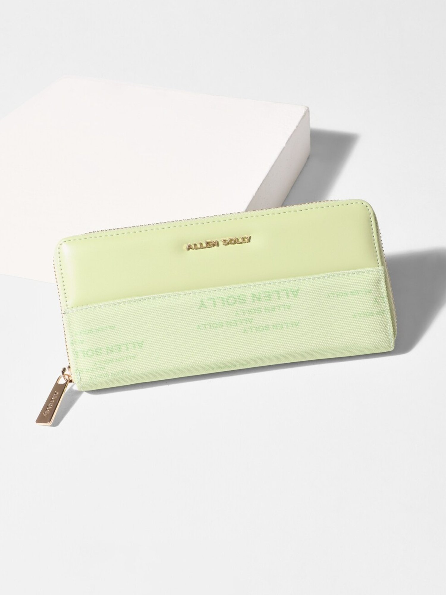 Allen Solly Green Printed Zip Around Wallet for women