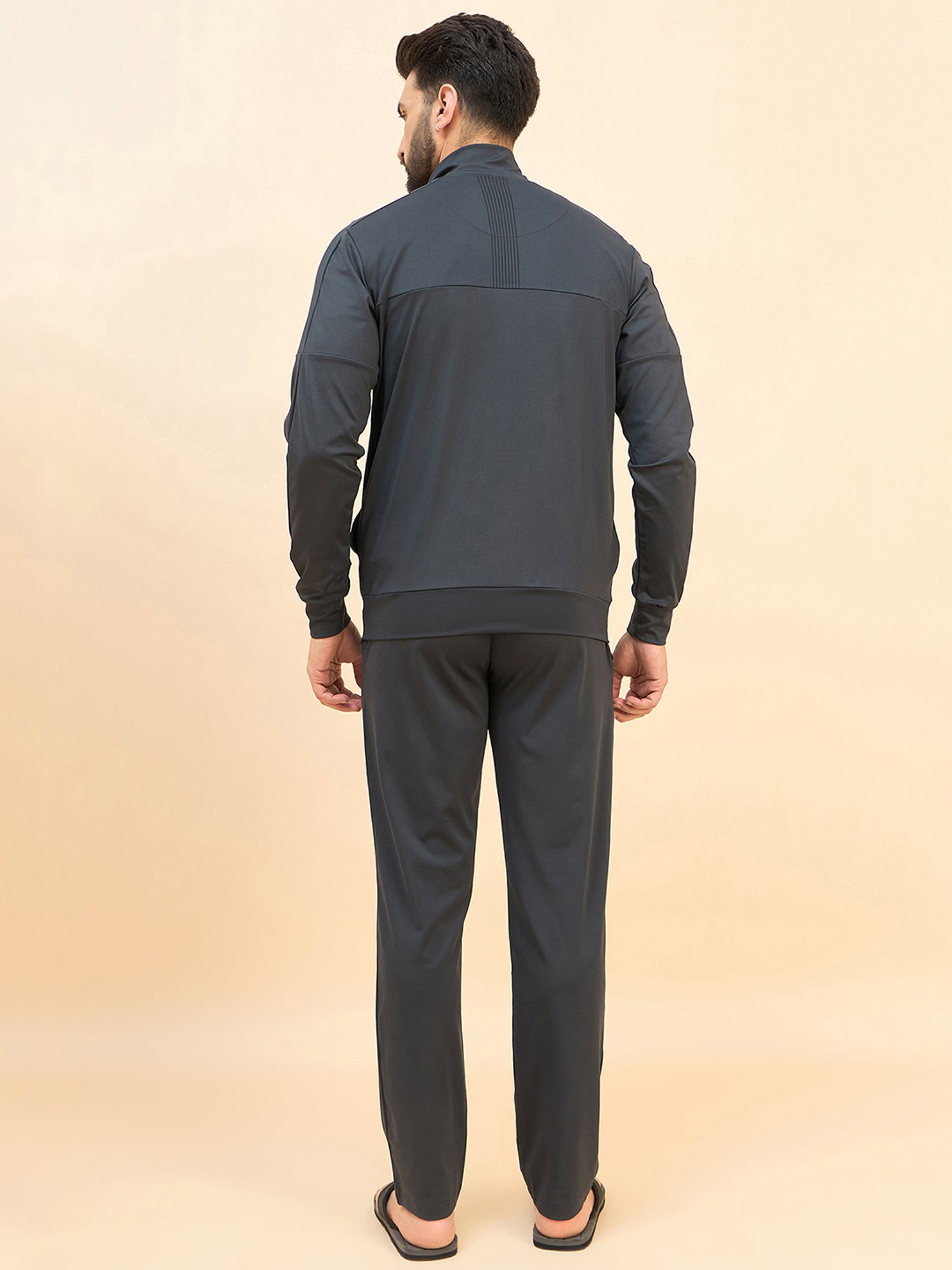 Vimal Jonney Light Mud Cotton Regular Fit Tracksuit