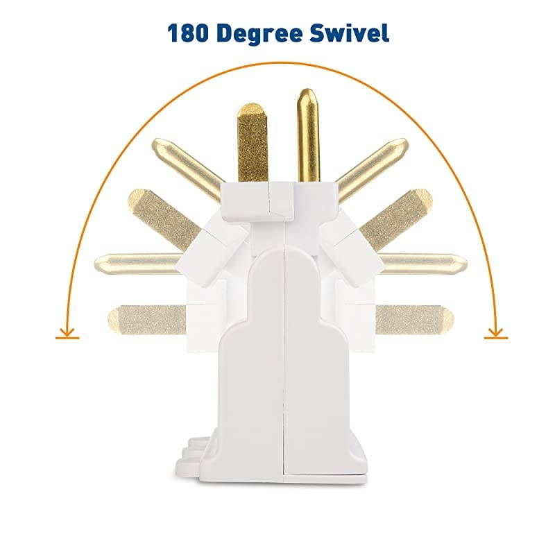 2Pack 3Outlet Grounded 180 Degree Swivel Wall Tap