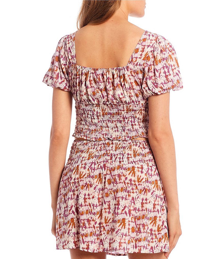 Love & Piece Sleeveless Tie-Die Peplum Hanky Hem Top