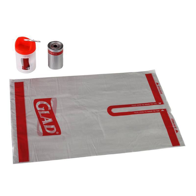 Glad Unscented Plastic Waste Bag Dispenser with Metal Belt Clip - 30ct