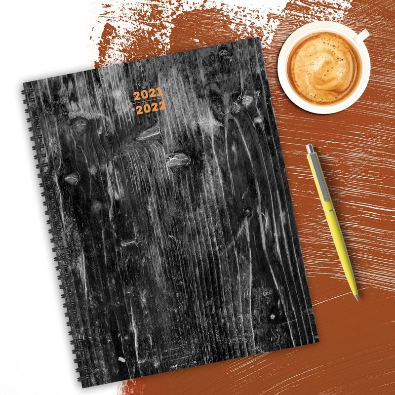 2021-22 Academic Planner 8.5" x 11" Burnt Wood Daily/Weekly/Monthly - The Time Factory