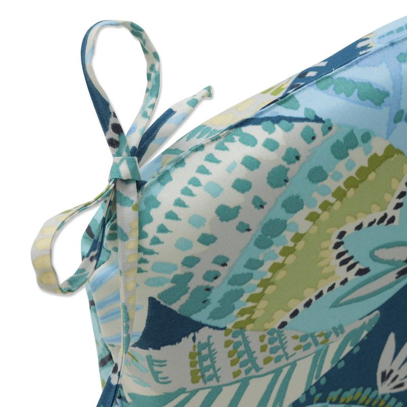 2pc Outdoor/Indoor Rounded Chair Pad Set Mainstay Pacific Blue - Pillow Perfect