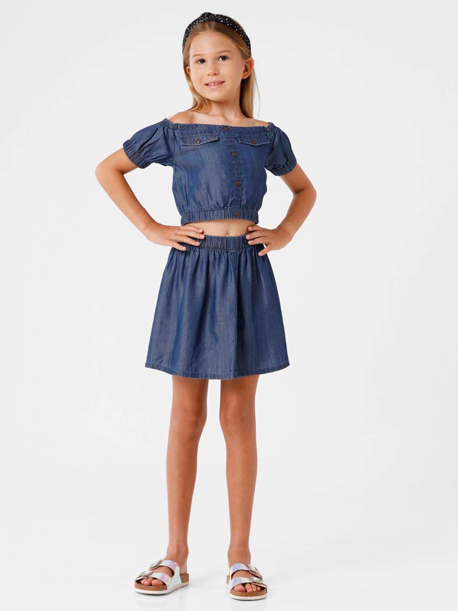 Kate & Oscar Kids Blue Regular Fit Skirt