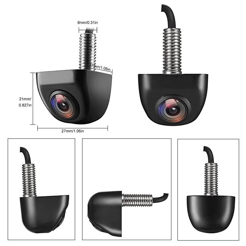 Backup/Front View Camera,IP69K Waterproof Great Night Vision HD and Super Wide Angle Metal OEM Style Reverse Rear View Backup Camera for Cars Pickup Trucks SUVs RVs Vans (Black)