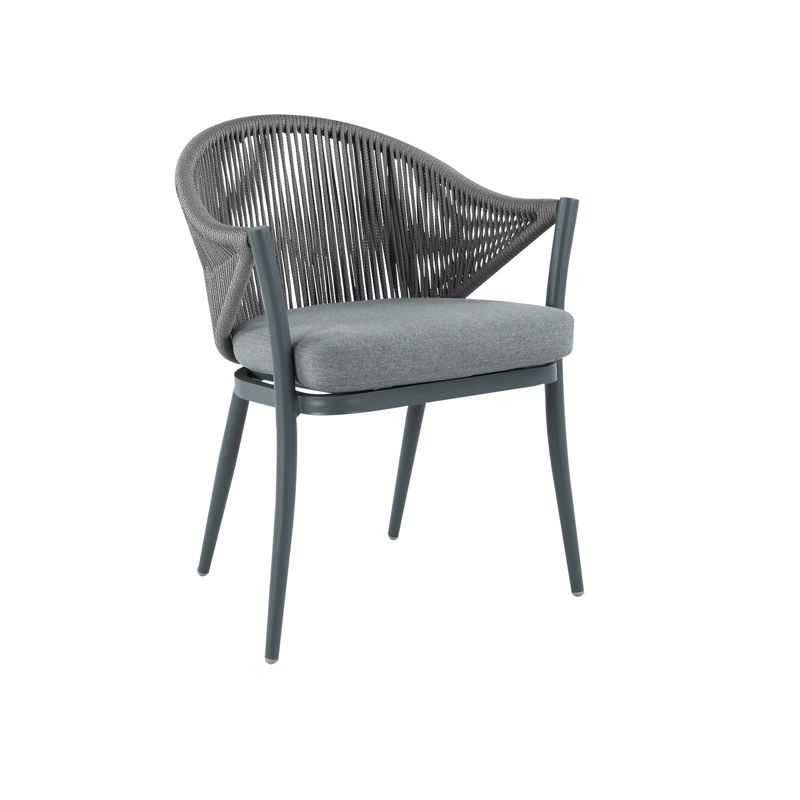 7pc Outdoor Aluminum Rope Dining Set Gray - Nuu Garden