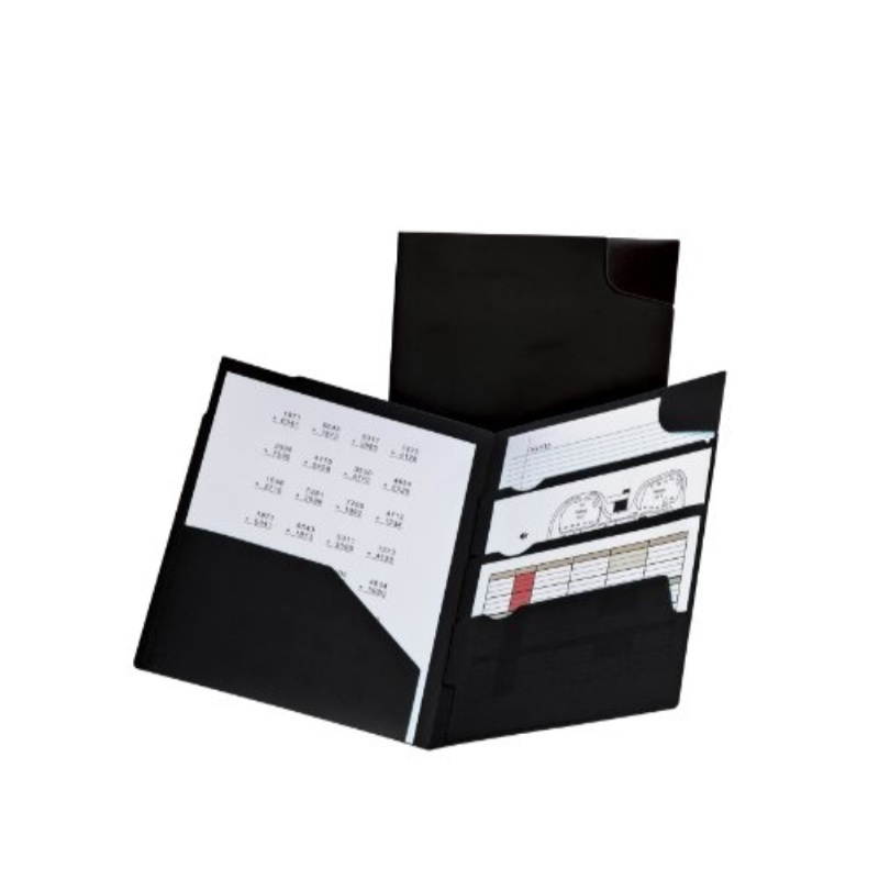 Oxford Divide It Up Four-Pocket Poly Folder 11 x 8-1/2 Black 99802