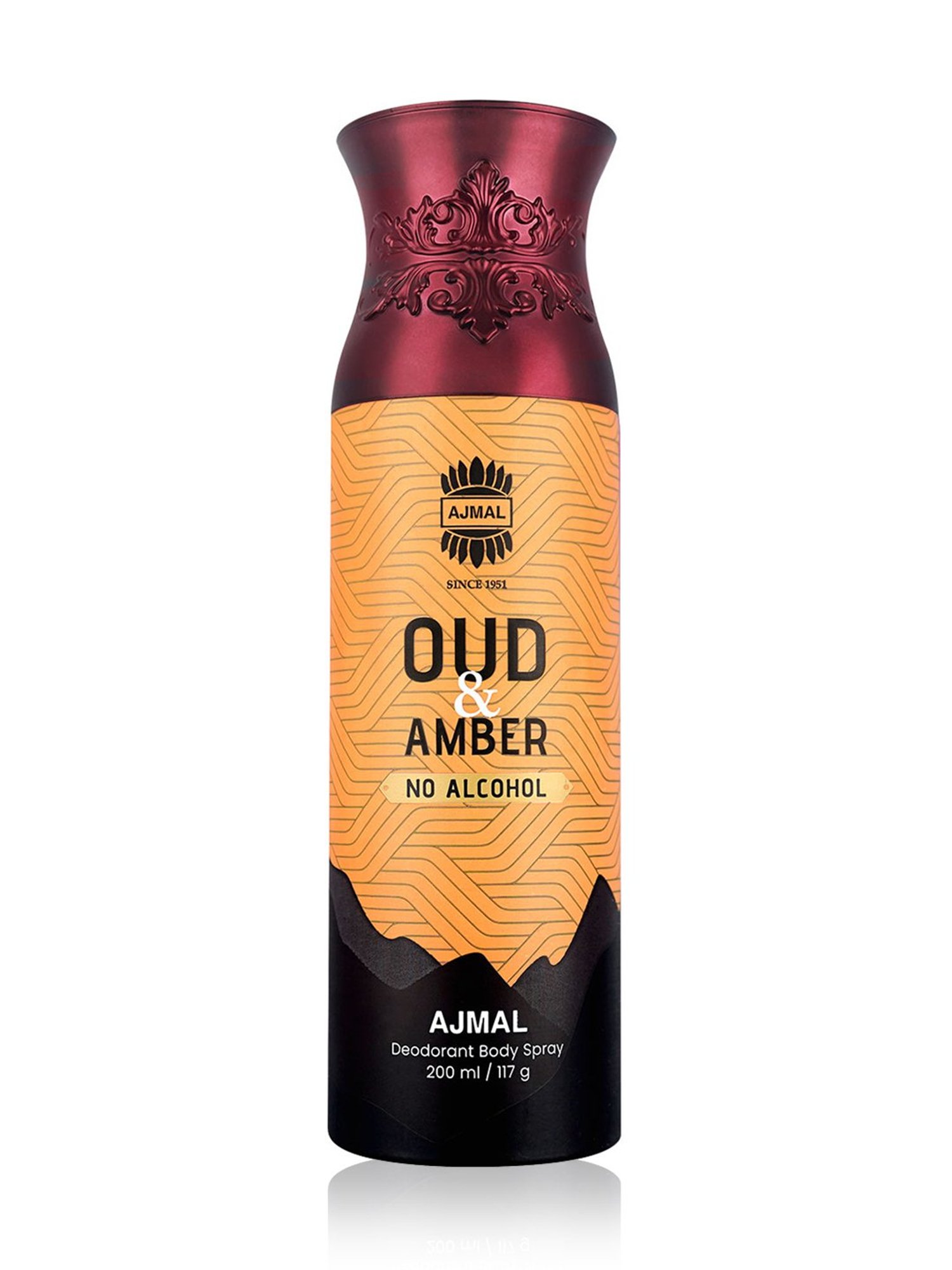 Ajmal Oud & Amber No Alcohol Deodorant Body Spray for Unisex - 200 ml