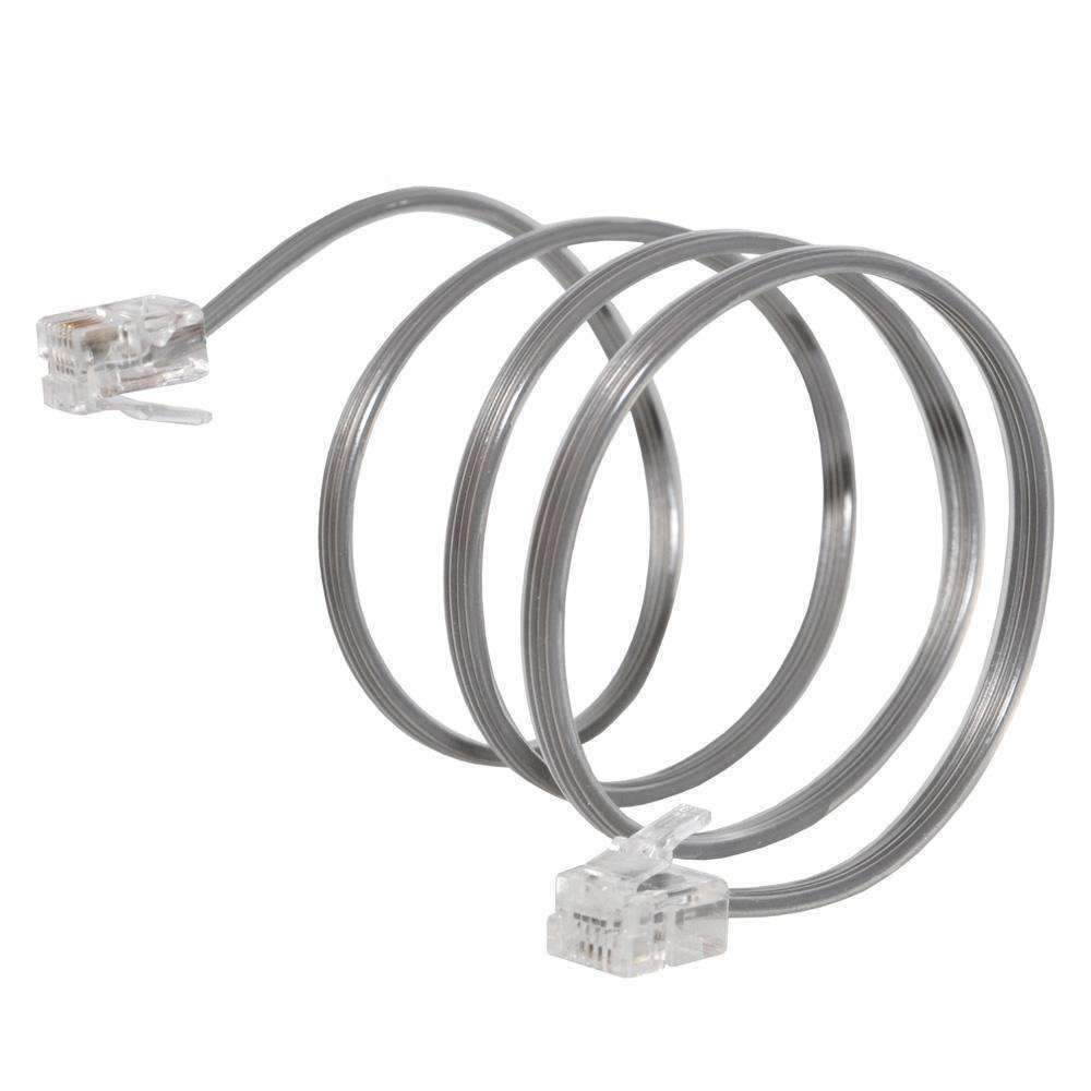 2 FT Feet RJ11 4C Modular Telephone Extension Phone Cord Cable Line Wire Satin