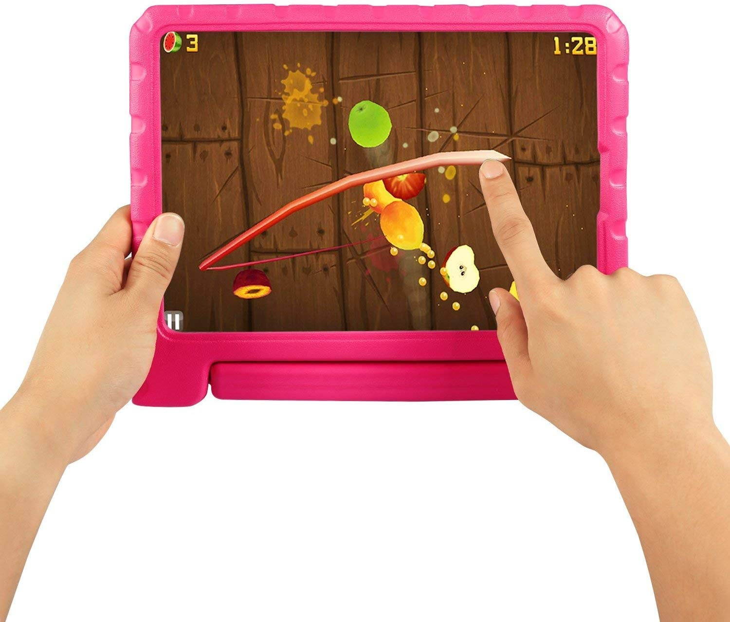 KIQ Kids Case for iPad Air 2, EVA Shockproof Bumper Impact Resistant Hard Cover Stand Foam Case for Apple iPad Air (2nd Generation, 9.7-inch) (Black)