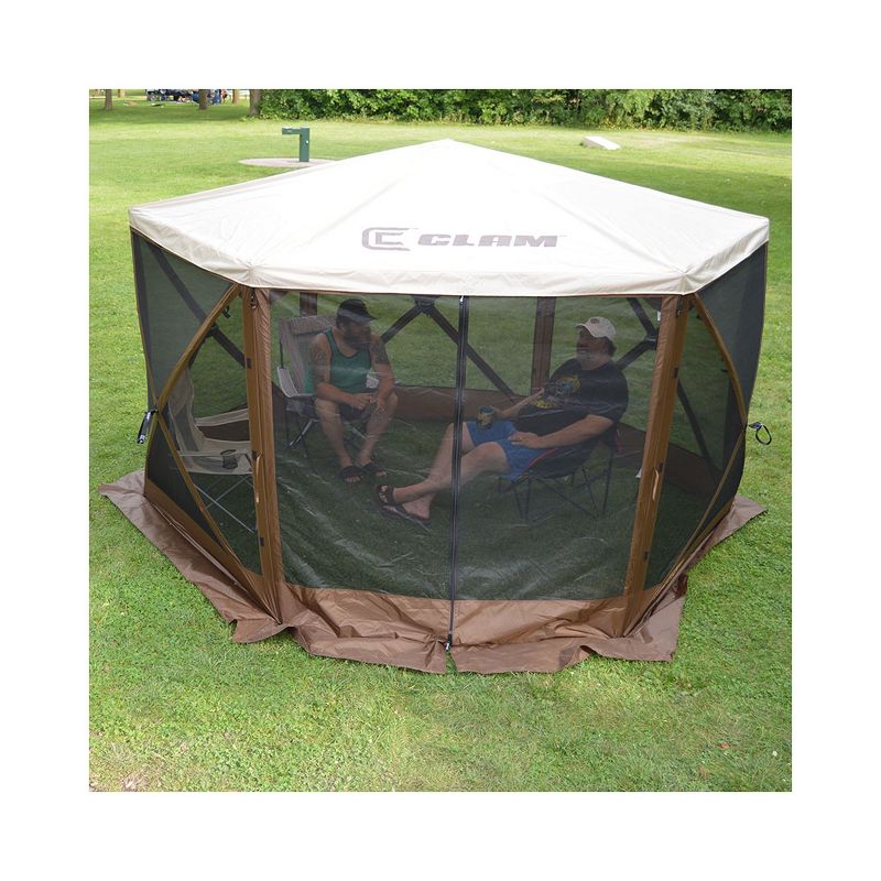 CLAM Quick-Set Outdoor Portable Escape Sky/Sky Camper Screened Gazebo Canopy Tent Rain Fly Tarp with Carry Bag, Cover Only, Tan