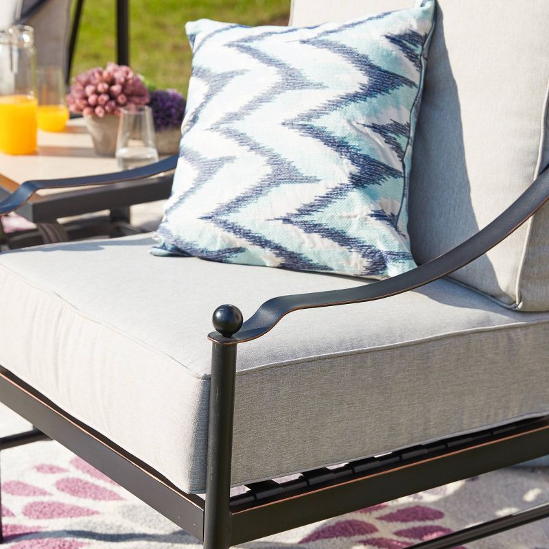 3pc Patio Steel Patio Seating Sets Cream - Lokatse