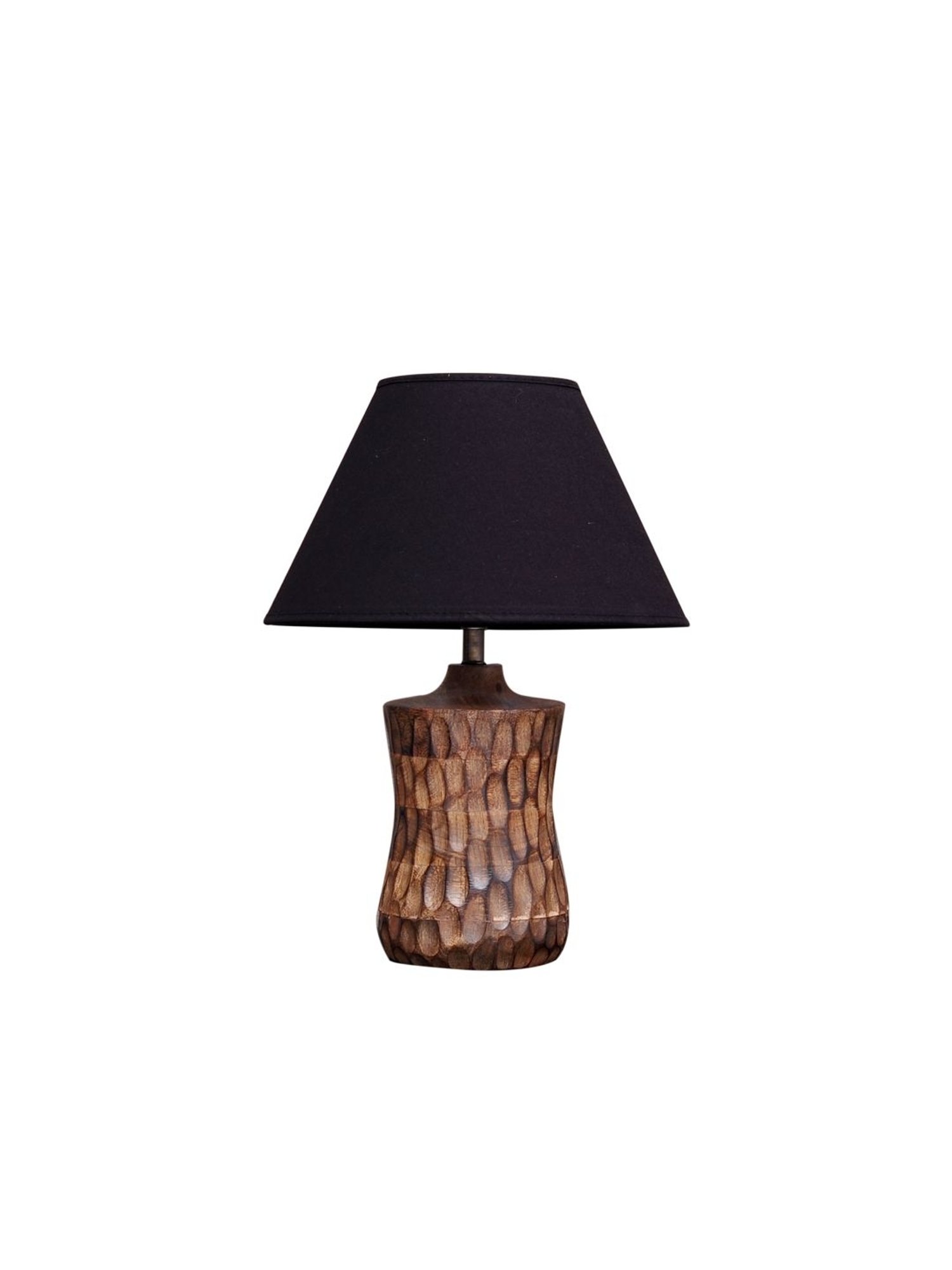Kapoor Lamp Shades Brown & Black Wood Emmett Carved Table Lamp