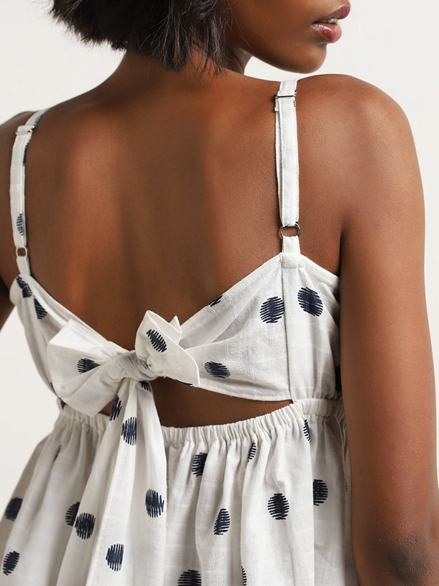 Bombay Paisley by Westside White Printed Crochet Top