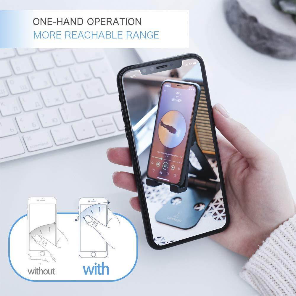 Phone Ring Holder, Lamicall Finger Ring Stand : Universal Cell Phone Cradle Kickstand Compatible with Phone Xs Max XR X 8 7 6 6s Plus, Samsung Galaxy S8 S7 S6, All Android Smartphone - Frosted Silver