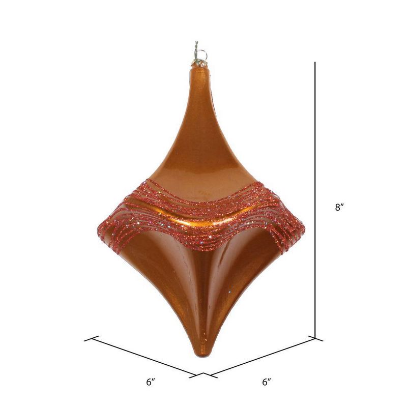Vickerman 8" Candy Glitter Drop Ornament Copper
