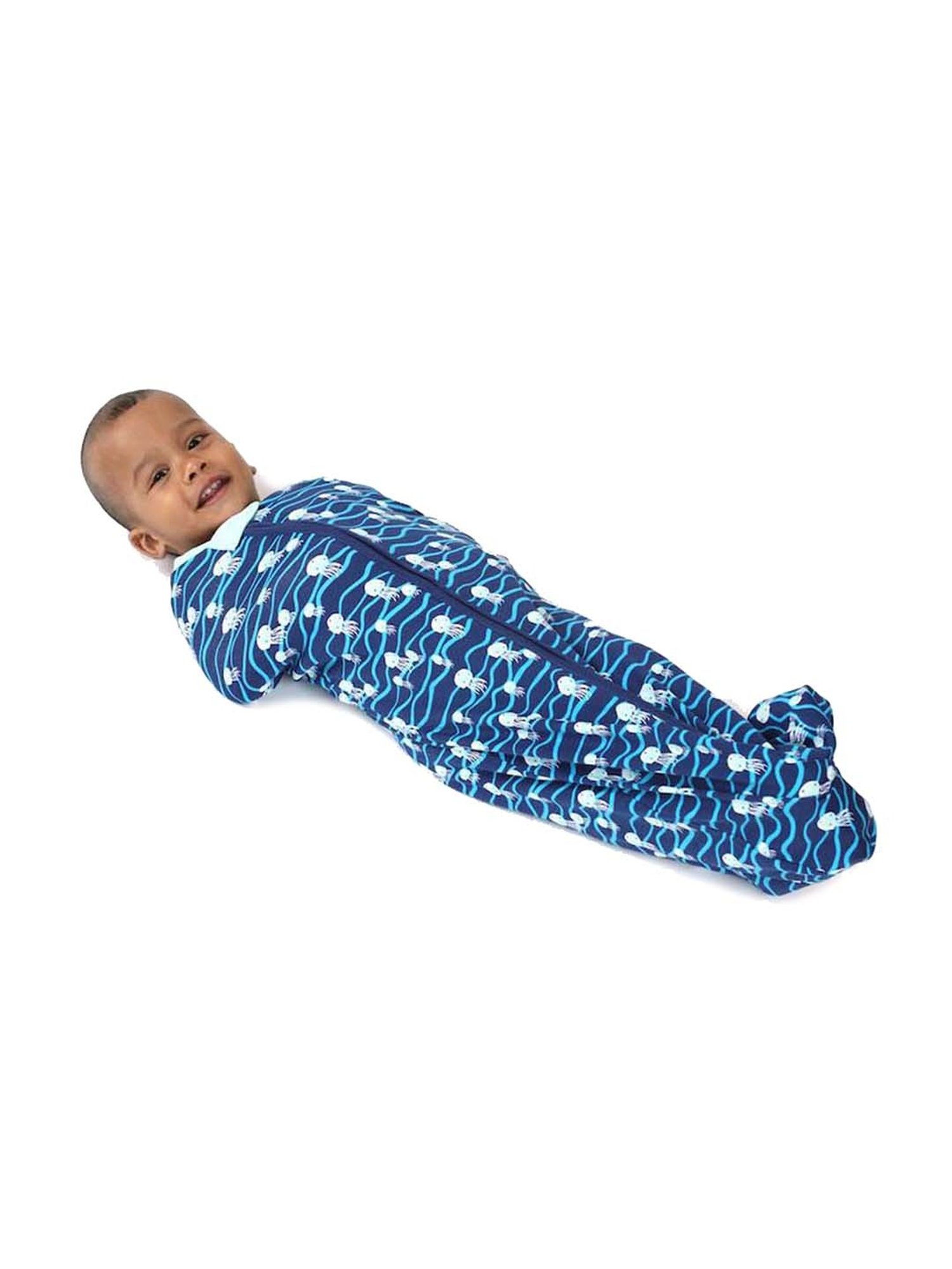 Greendigo Kids Blue Printed Swaddle