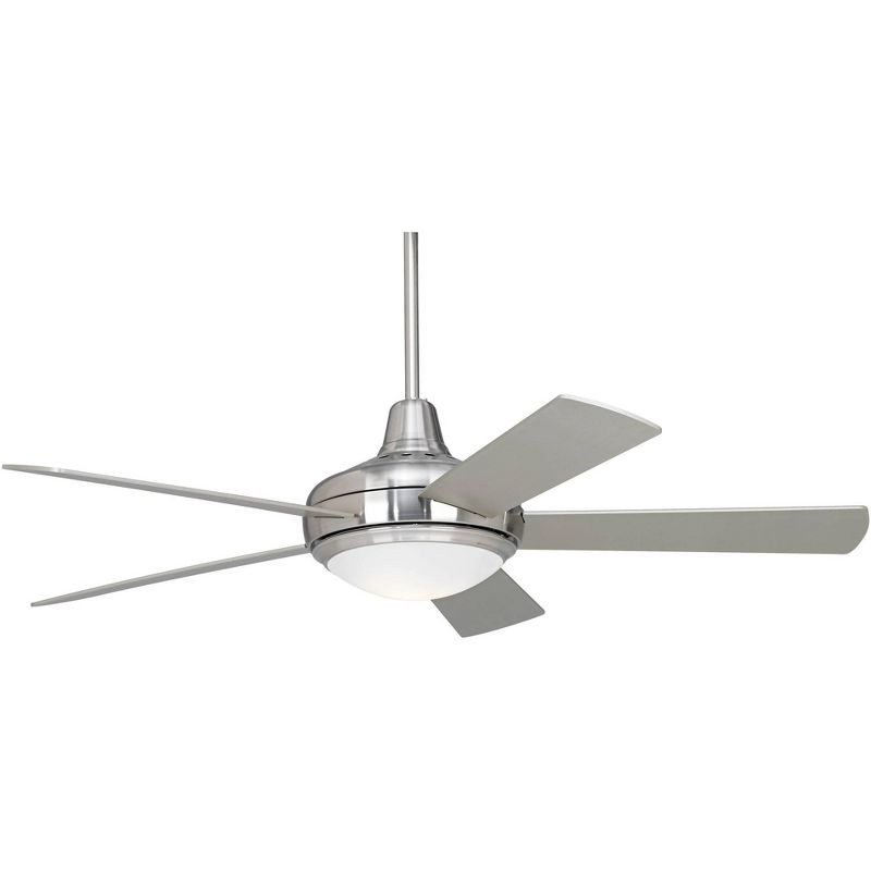 52" Casa Vieja Modern Ceiling Fan with Light LED Dimmable Remote Brushed Nickel Silver Blades for Living Room Kitchen Bedroom