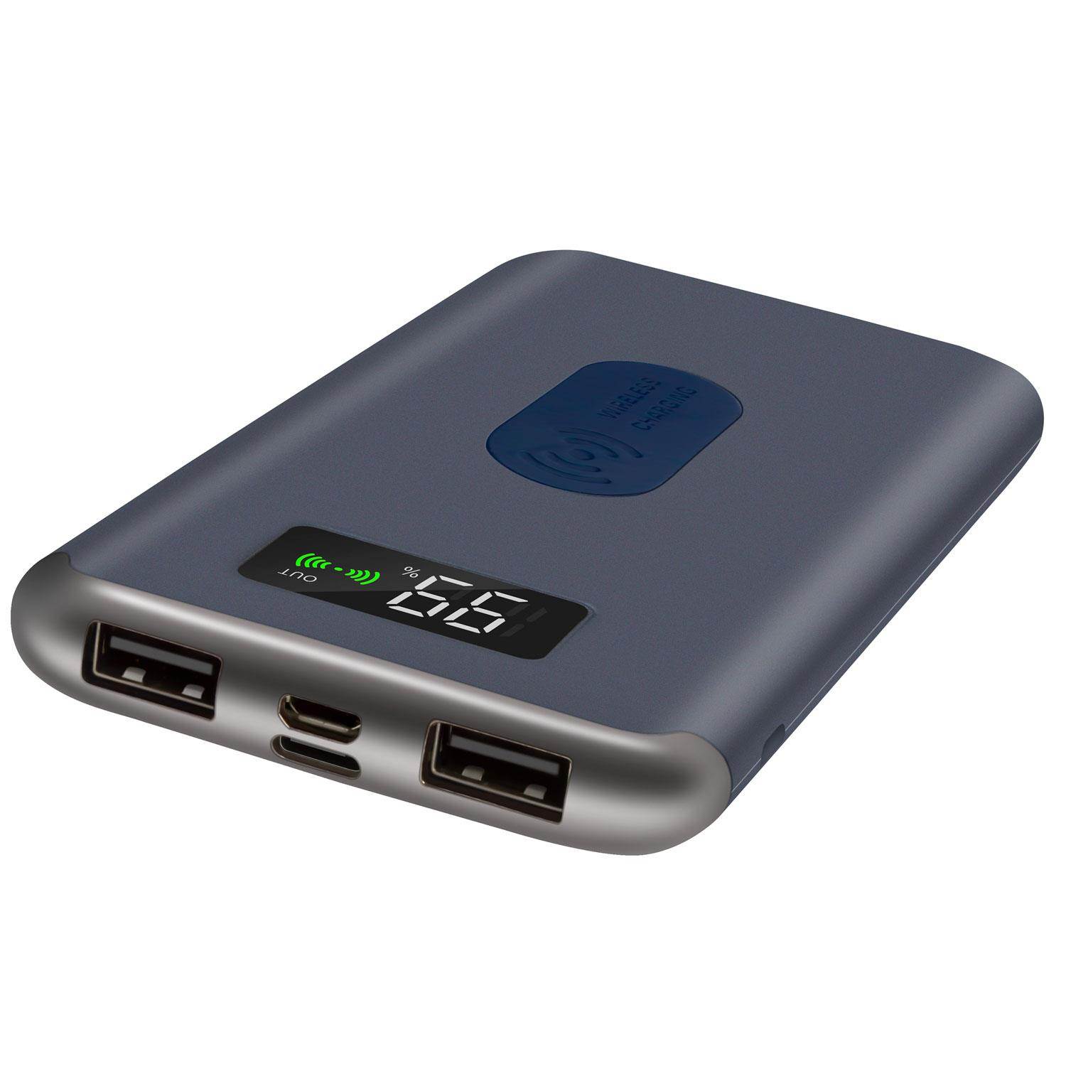 Deco Gear Wireless Power Bank 8,000 mah with Digital Display & USB-C Cable