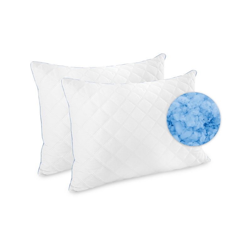 BioPEDIC Quilted Memory Foam and Fiber Supportive Hybrid Bed Pillow - 2 Pack