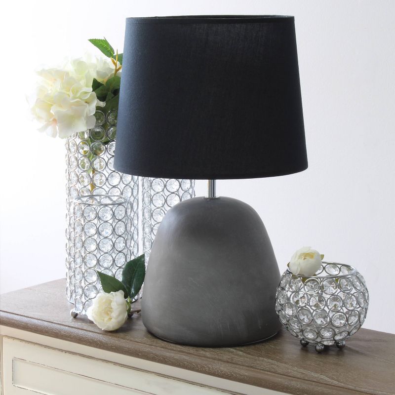 Round Concrete Table Lamp with Shade Black - Simple Designs