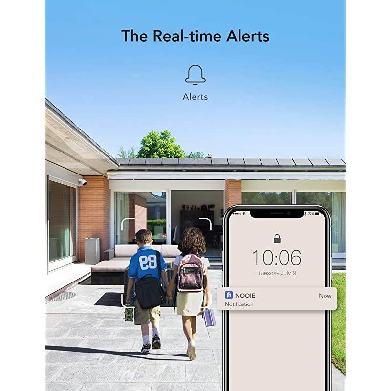 Outdoor Security Camera 1080P Night Vision Surveillance Cameras 24G WiFi IP66 Weatherproof 2Way Audio Motion Detection Activity Alert Deterrent Alarm Works with Alexa