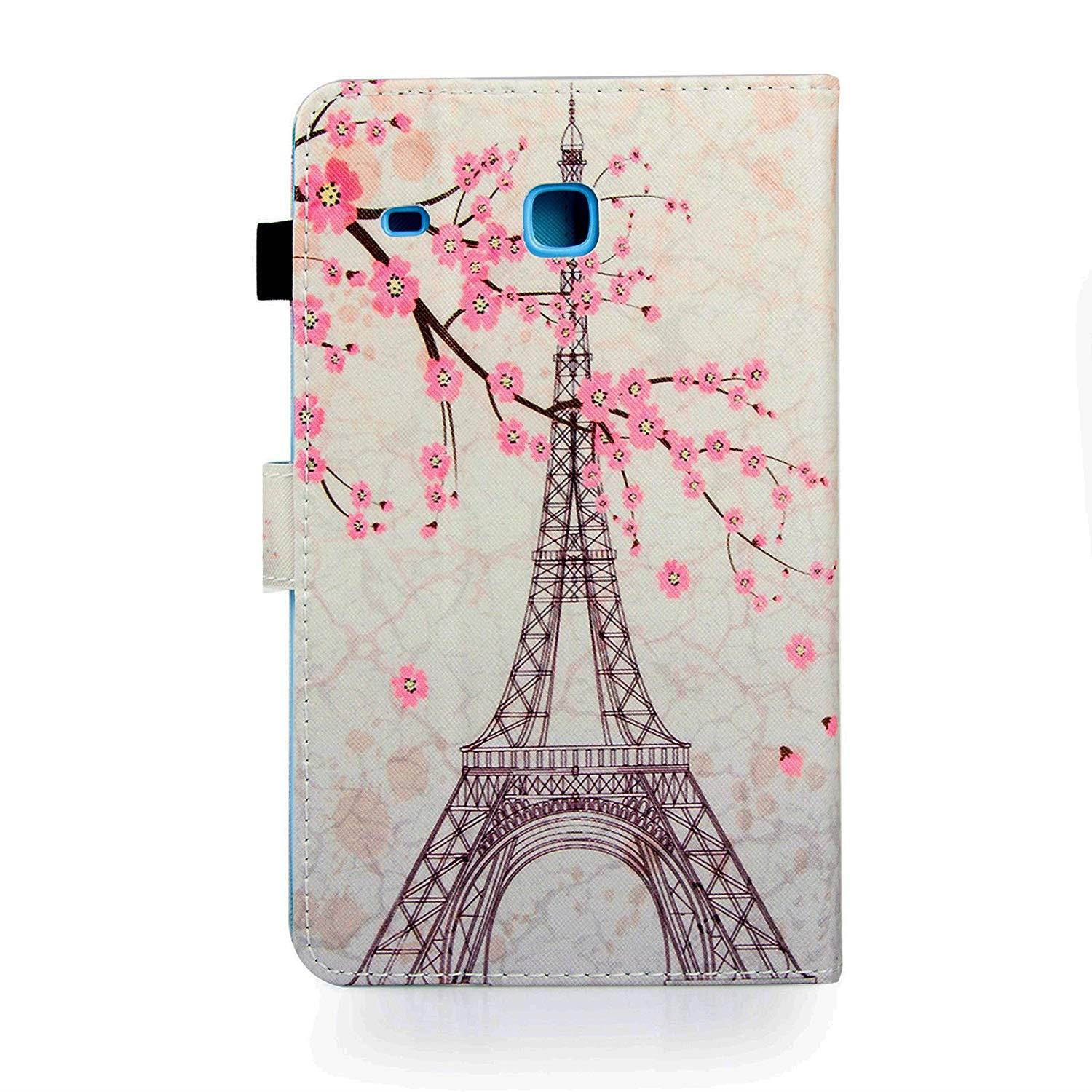 Tab E 8.0" Case, Samsung SM-T377a Case, Dteck PU Leather Flip Stand Case [Card Holder] Wallet Case Cover for Samsung Galaxy Tab E T377/T375 8.0 Inch Lite Series Tablet-Effiel Tower
