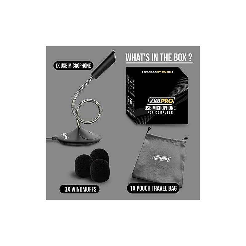 USB Computer Microphone Plug amp Play for Podcast Vocal Voice Studio Recording 5ft Mic Gaming PC YouTube Skype Desktop Laptop Omnidirectional Condenser Mute Button with LED wTravel Bag