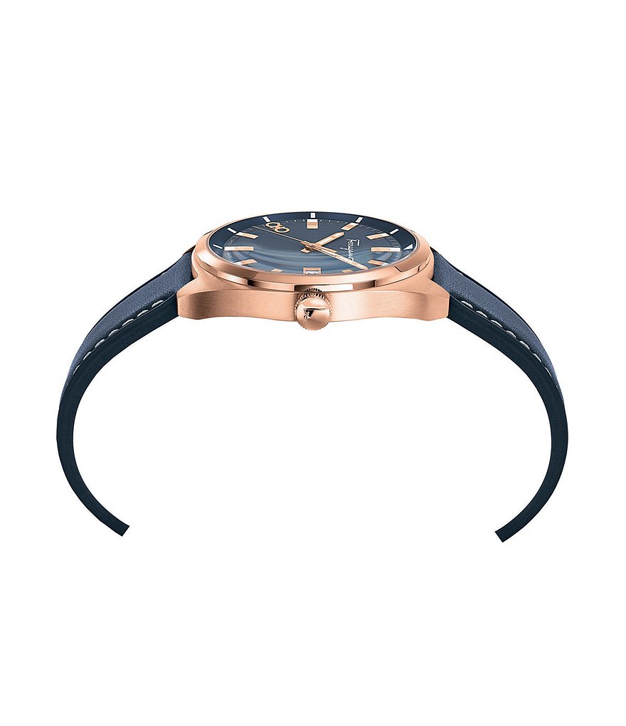 Salvatore Ferragamo Men's Heritage Blue Leather Watch