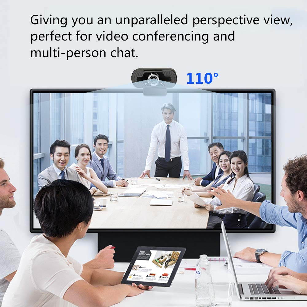 1080P Webcam with Microphone, HD Webcam Computer Web Camera with USB Plug for Video Calling Conferencing Online Teaching Live Streaming