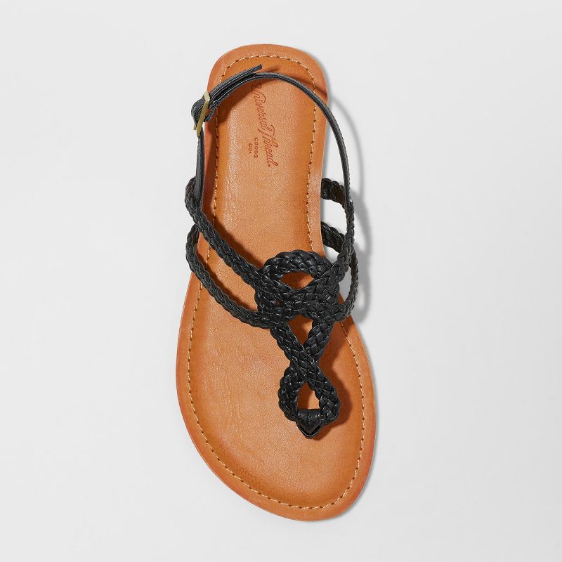 Women's Hartley T Strap Thong Sandals - Universal Thread™ Black 9