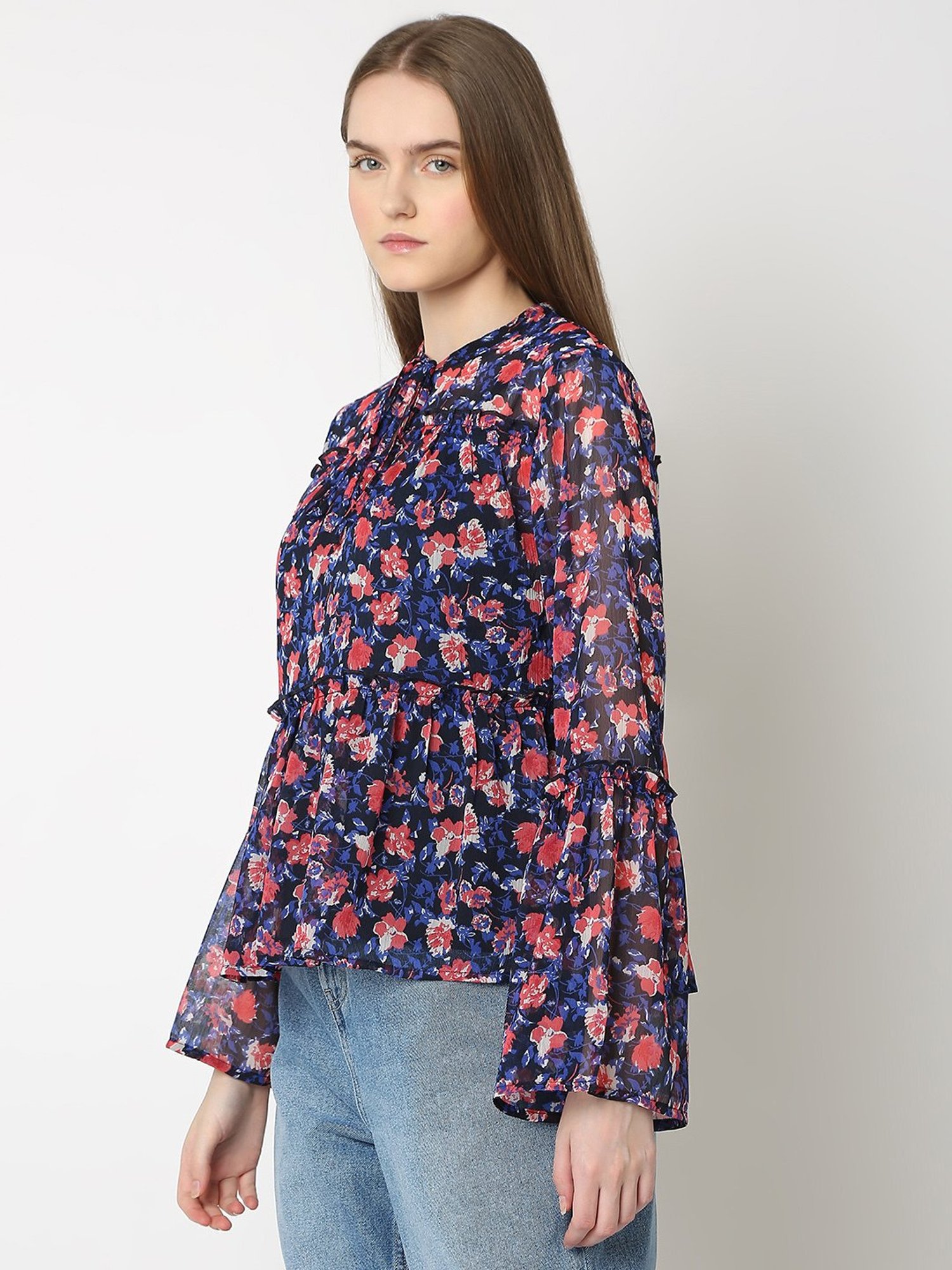 Vero Moda Blue Printed Top