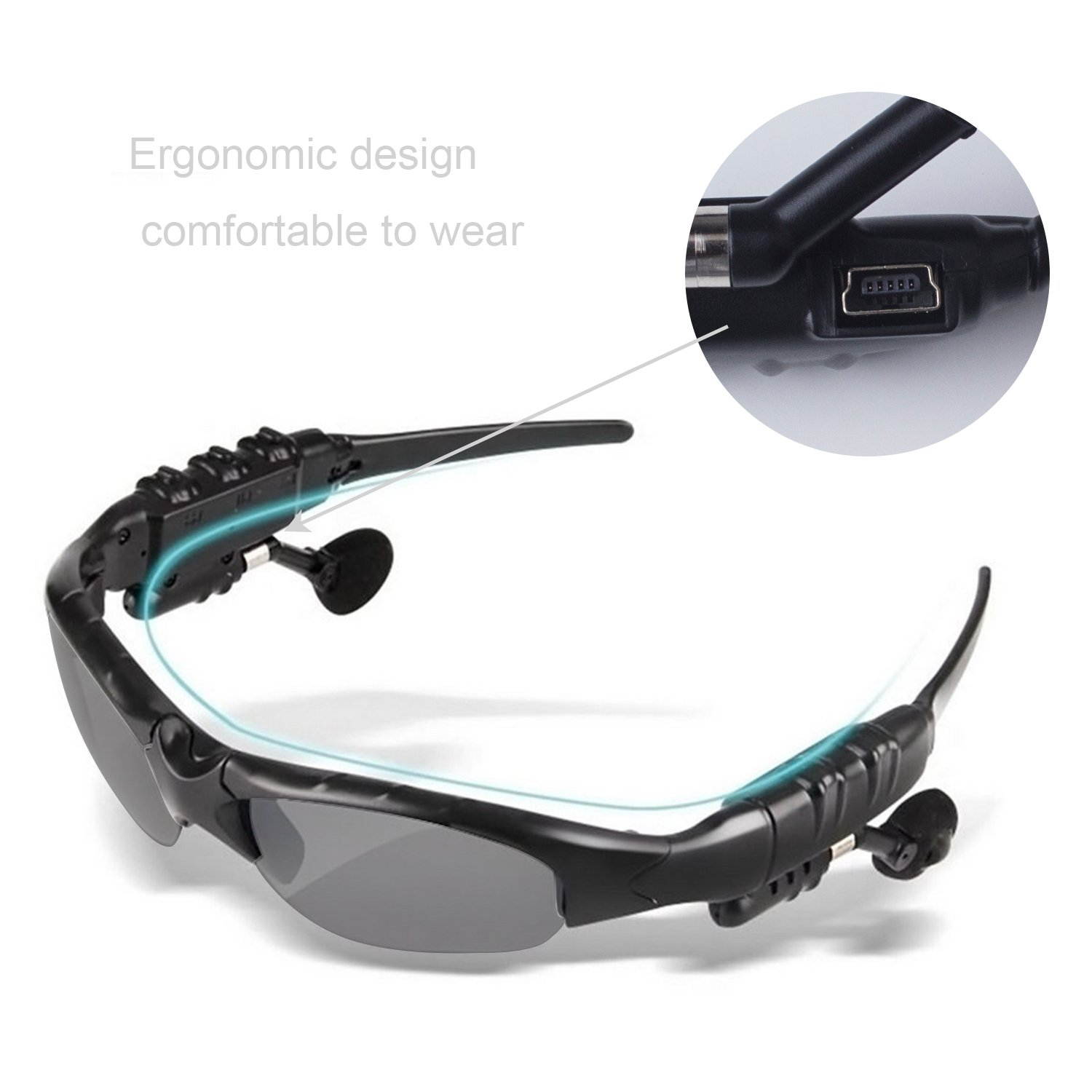Werleo Sunglasses Headset Headphone Bluetooth Wireless Music Sunglasses Headsets Compatible iPhone Samsung LG and Smart Phones PC Tablets