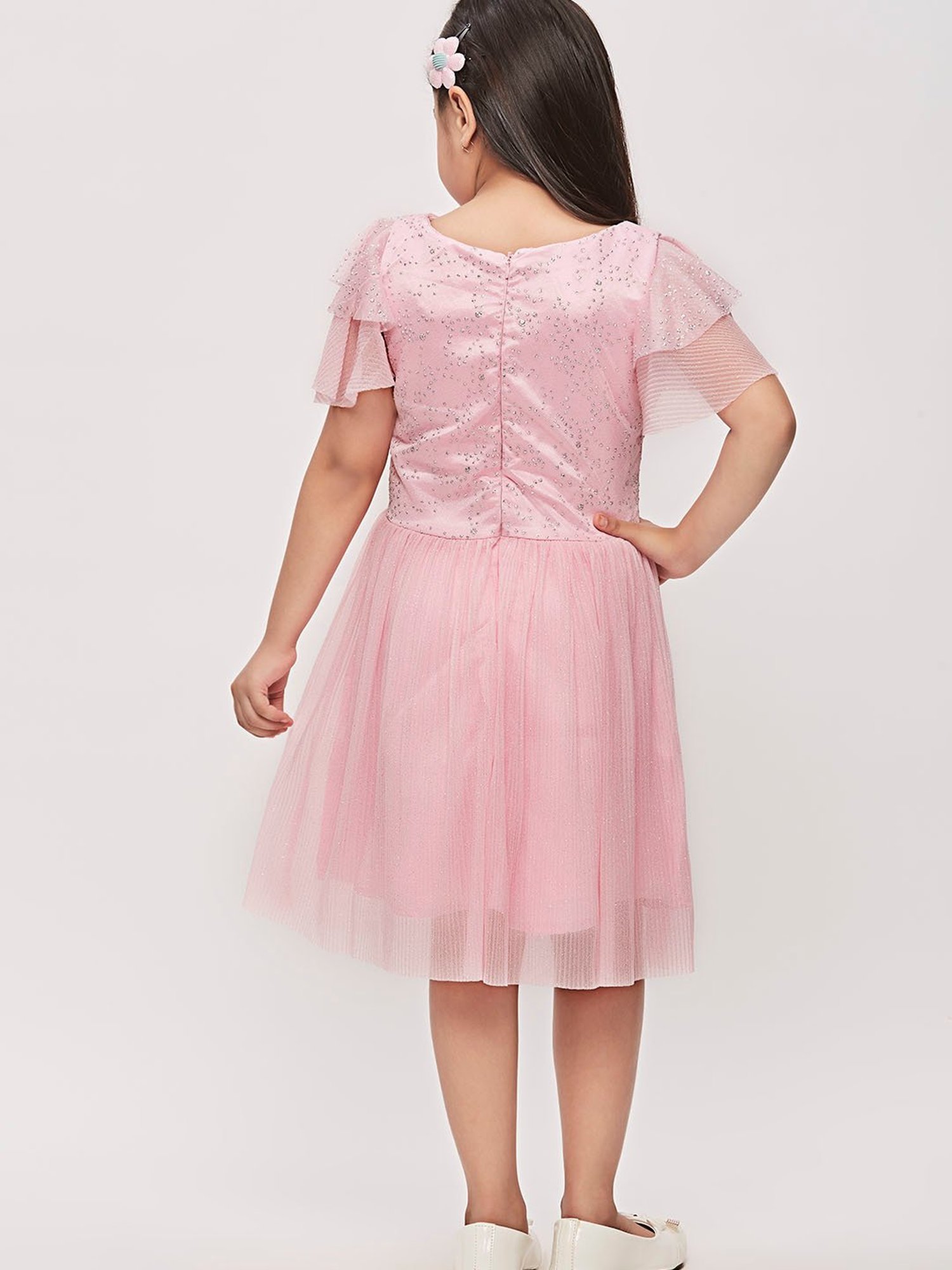 Tiny Girl Pink Embellished Midi Dress