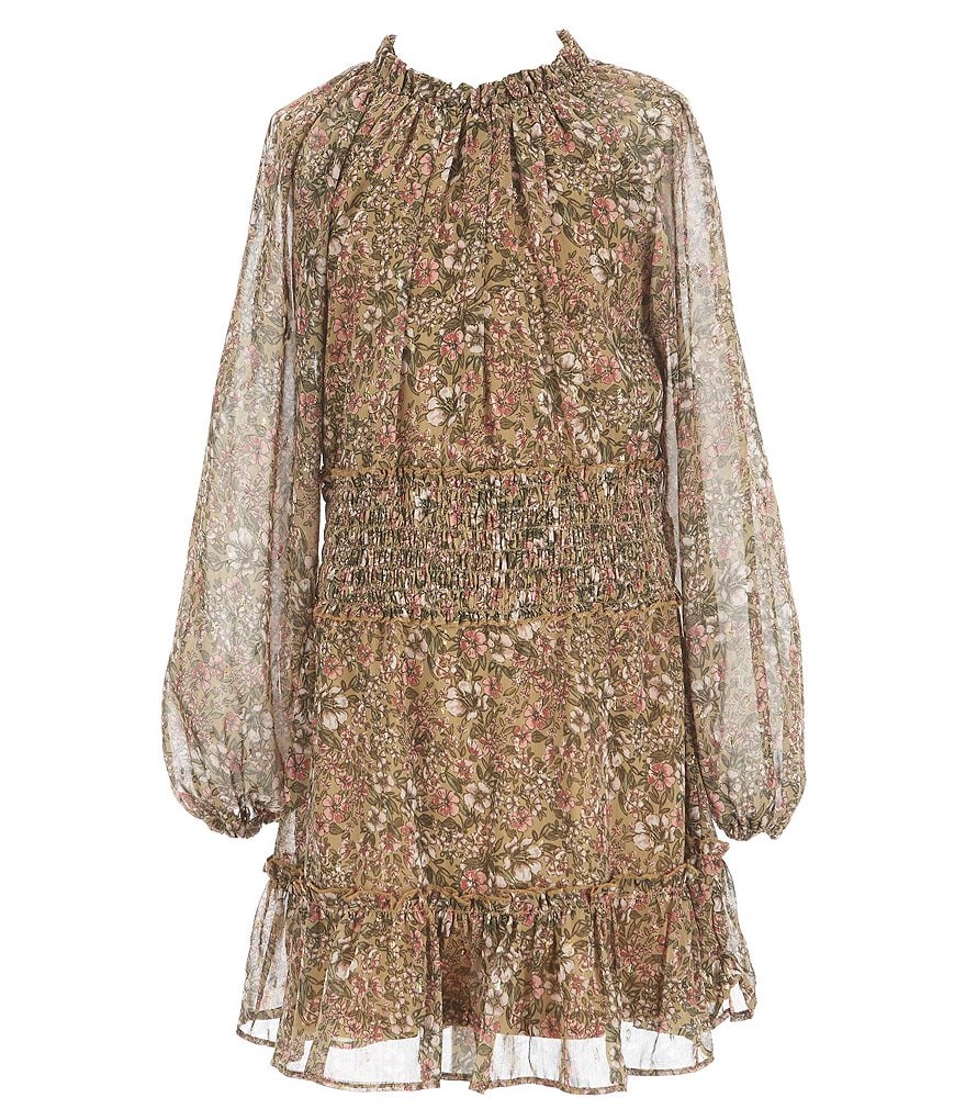 Rare Editions Big Girls 7-16 Tie-Dye Pleated Chiffon Maxi Dress