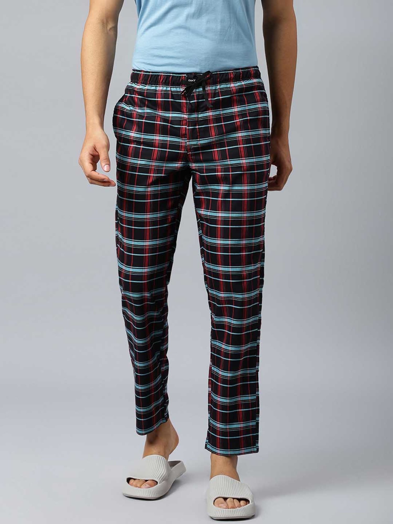 Don Vino Black Relaxed Fit Check Lounge Pants