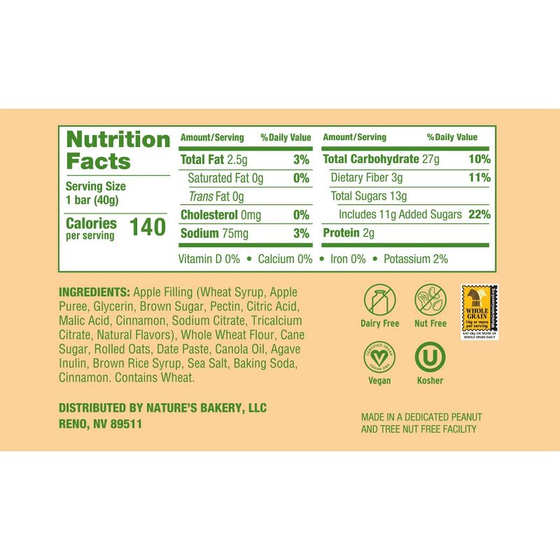 Nature's Bakery Apple Crumble Bar - 6ct