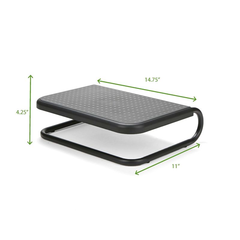 Mind Reader Metal Monitor Stand Riser, Holds 40lbs, 2 Pack, Black