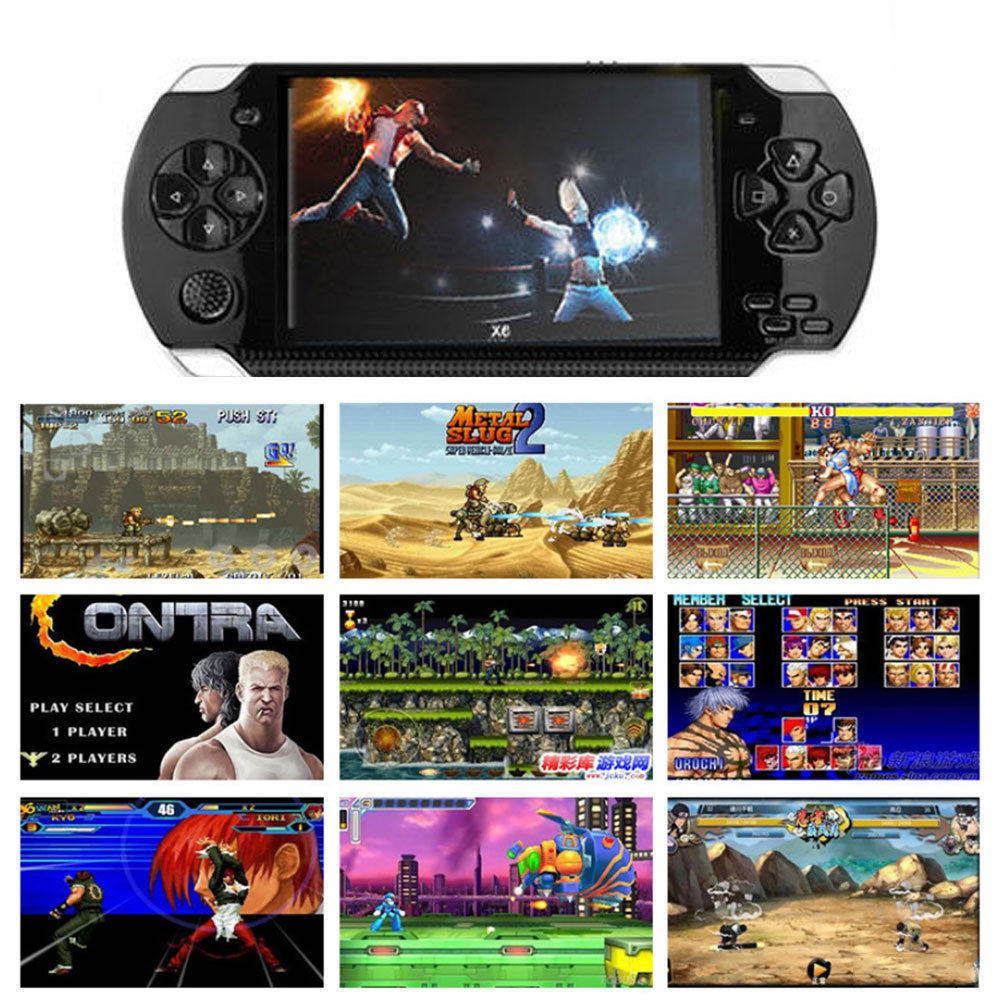 Handheld Retro Game Console 32 Bit 4.3" 8GB Built in 10000 games Portable PSP Game Dual Joystick with Camera X6