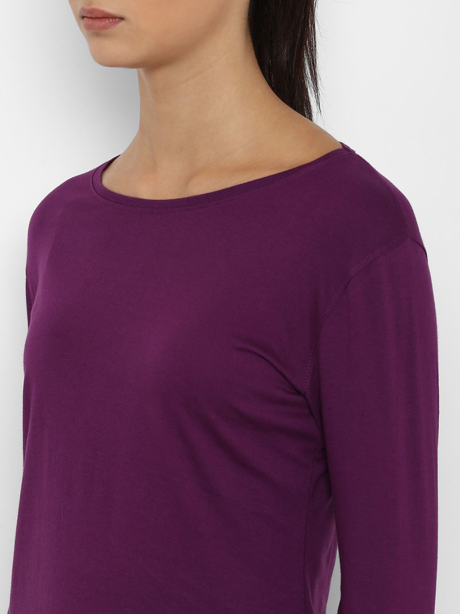 Appulse Purple Cotton Slim Fit T-Shirt